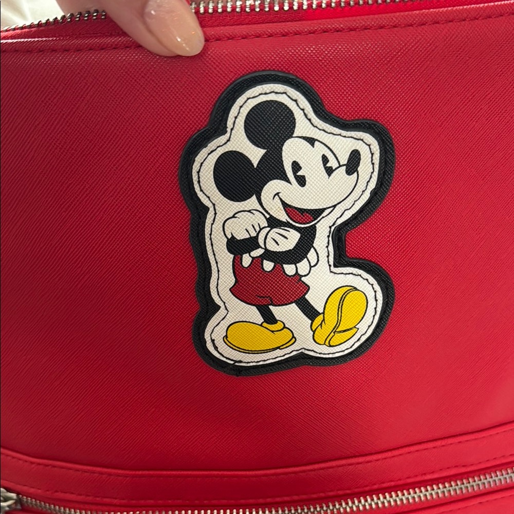 Red Backpack With Mickey Mouse Patch - image 8